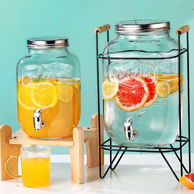 Changbaosen Glass Cold Water Pitcher with Faucet