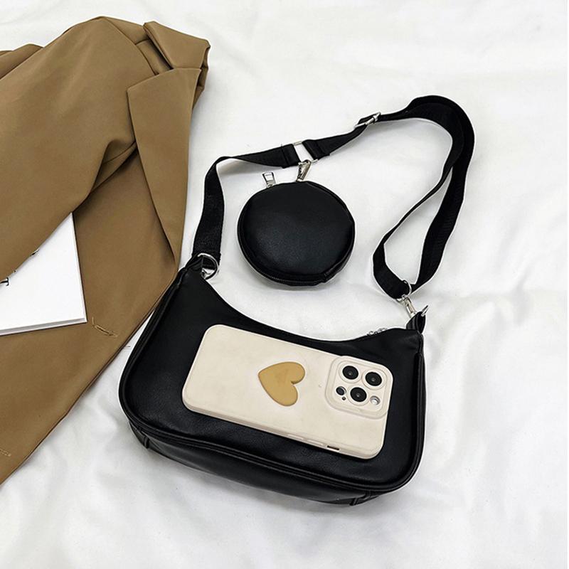 Fashion Ladies Hobos Underarm Bag Simple Women Shoulder Crossbody Bags Female Girls Small Handbags with Purse