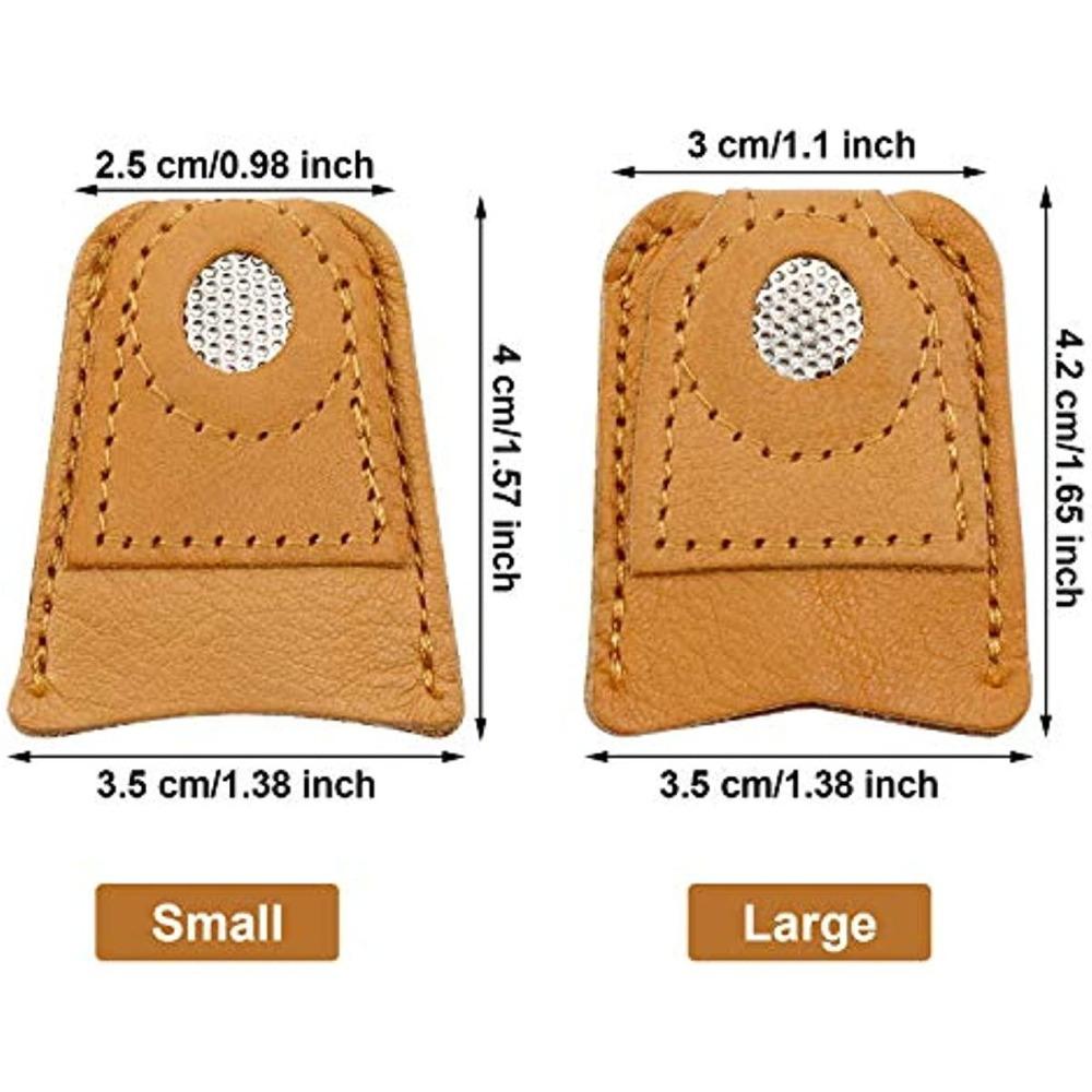 2Pcs Leather Coin Thimble Soft Artificial Sheepskin Needlework Finger Cover Tip Quilting Thimble Sleeve Handmade Sewing Tools