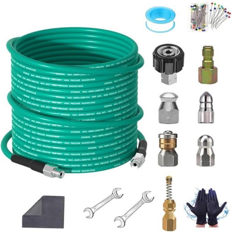 Professional Drain Cleaning Tool Sewer Jetter Kit for Pressure Washer Sewer Jetter Nozzles Quick Pipe Cleaning. 1