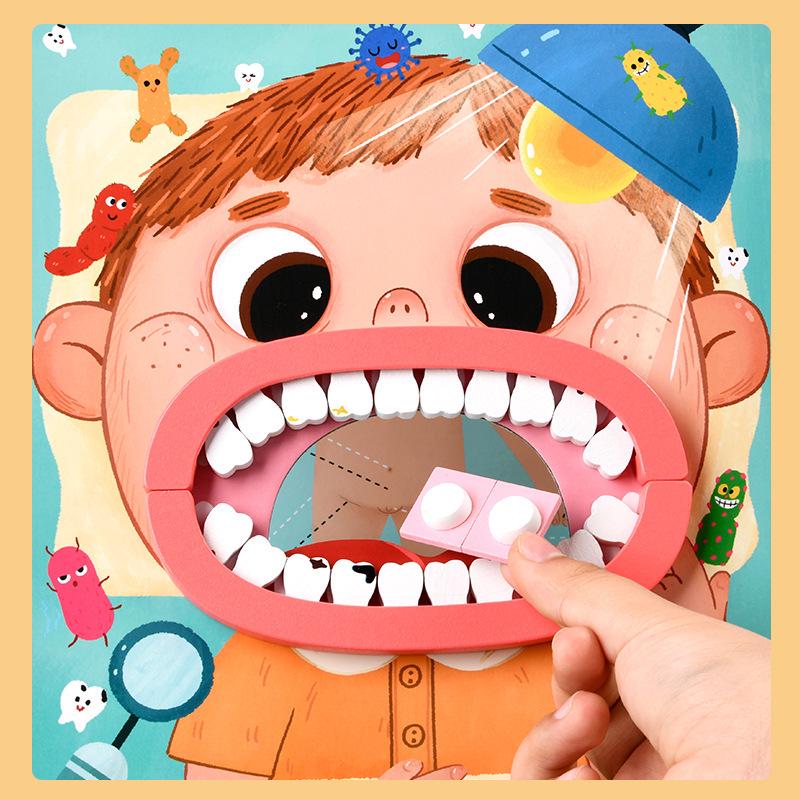 Wooden Doctor and Dentist Role Play Set for Kids: Stethoscope, Syringe, and More
