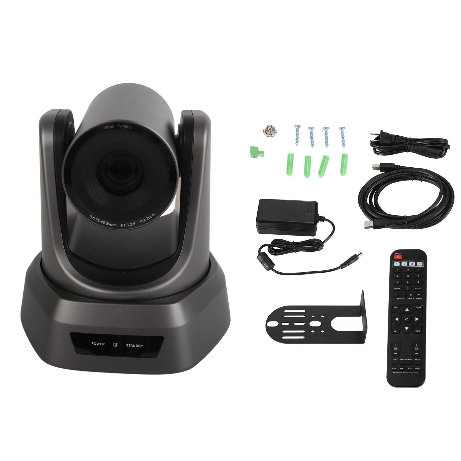 

USB PTZ Camera 10X Optical Zoom HD 1080P Video Conference Camera for Business Meeting Broadcast US Plug