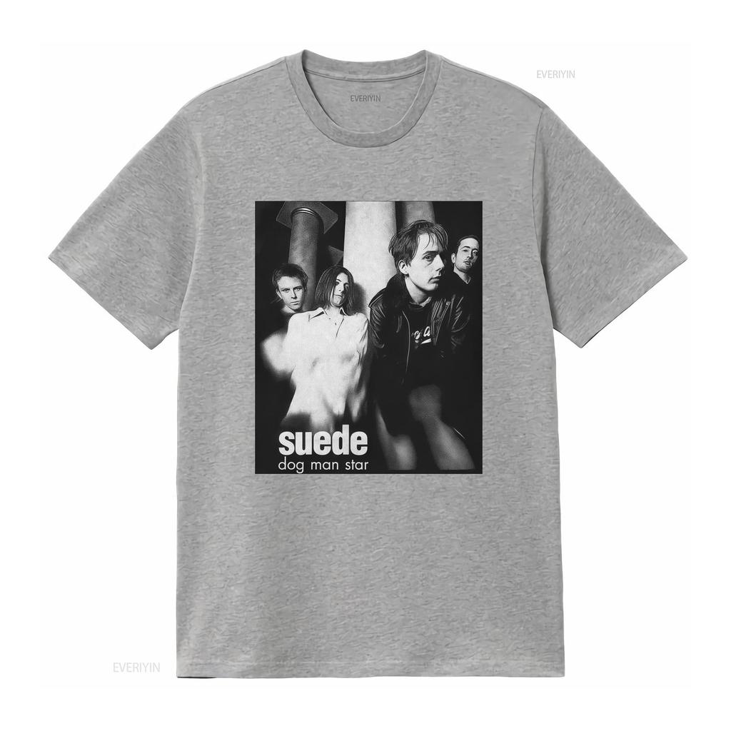Vintage 80s 90s Suede Band Britpop Dog Man Star T Shirt vintage Washed Breathable Unisex fashion graphic Versatile homme