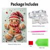 DIY Perlenmalerei-Set Lebkuchenmann Festlicher Stressabbau Basteln Rahmenloses 3D-Leinwandbild für Erwachsene Heimdekoration Geschenk