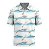Men's Polo Shirt Short Sleeve Hawaiian Style Loose Fit Casual Top with Flop Print Soft Breathable Fabric Summer Shirt