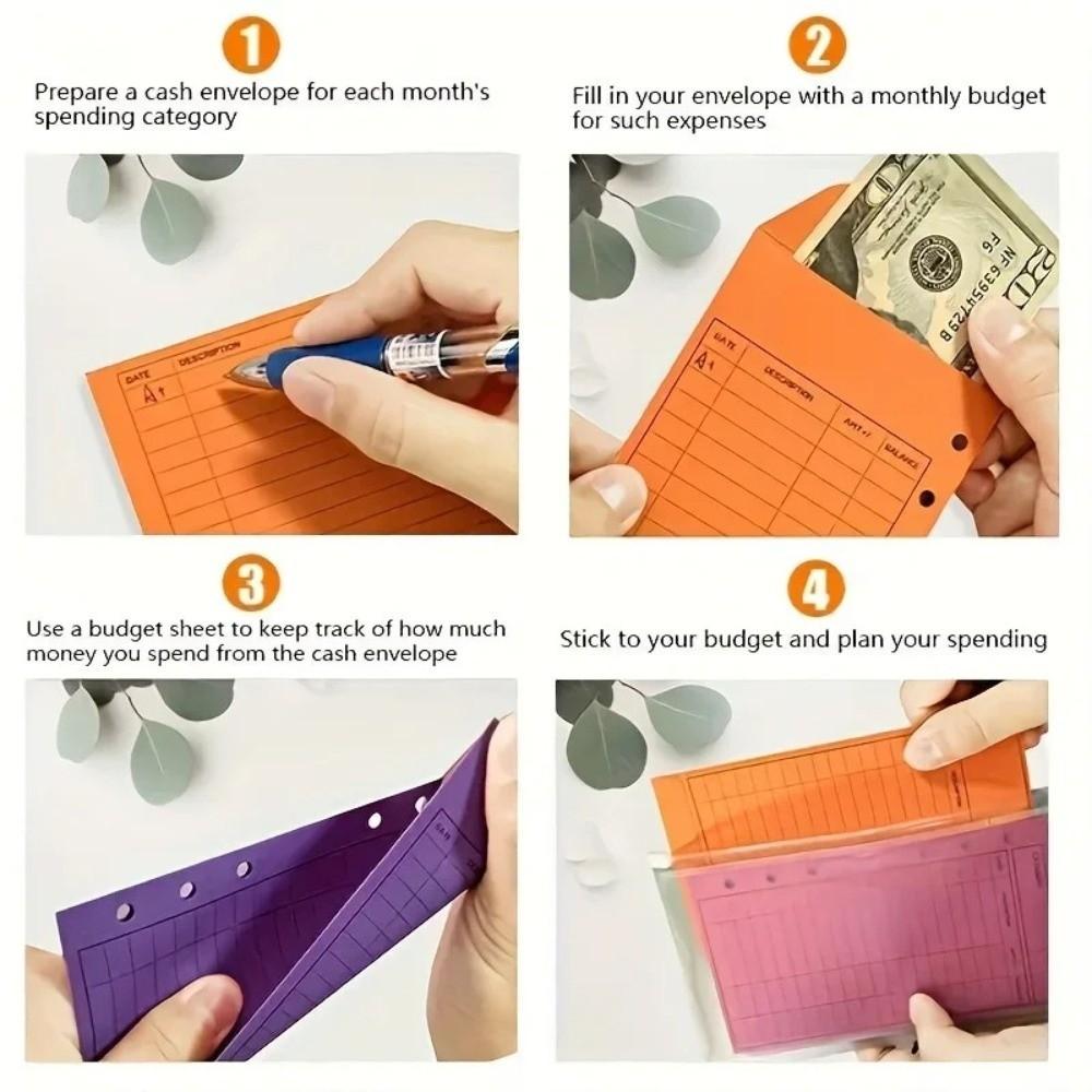 12pcs/set Cardstock Cash Envelope Thickened Kraft Paper Envelopes Budget Envelope  Daily Expenses