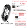Custom Family Name Bracelet Stainless Steel Charms Bangle Braided Personalized Genuine Leather Men Bracelets Father's Day gifts