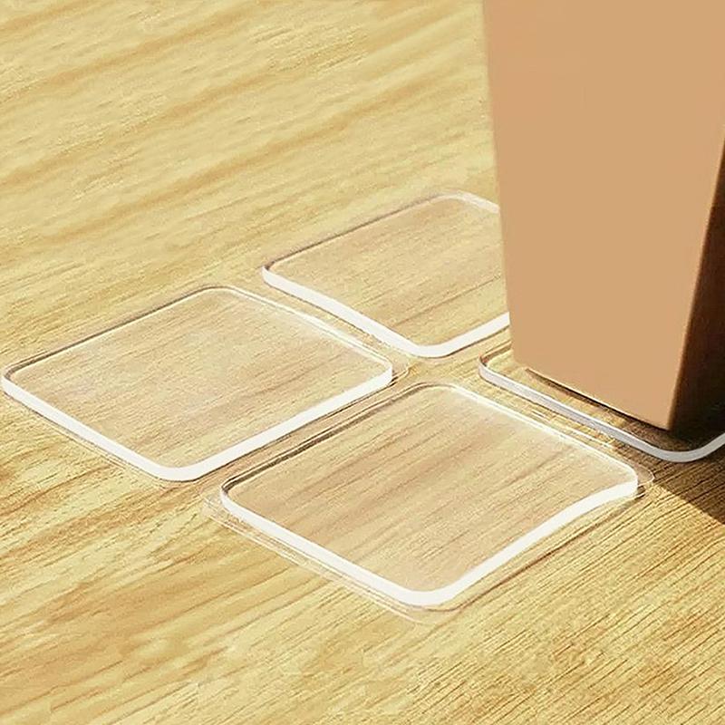 4/12 Pezzi Tappetino Antivibrazione Antiscivolo per Lavatrice in Silicone Pad Multifunzionale Trasparente Sottobicchieri Casa Bagno Portatile