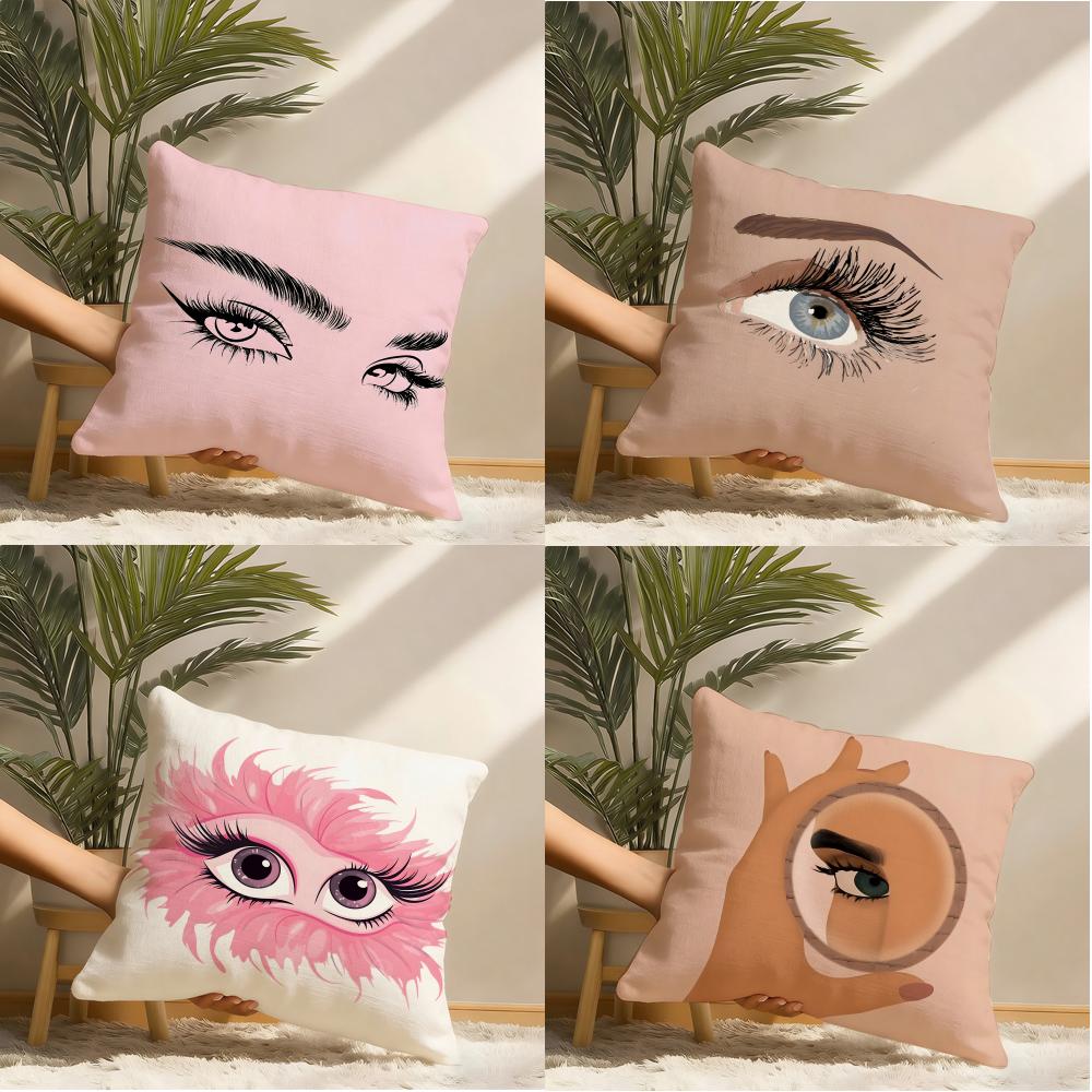 Ins Style Eyelash Peach Skin Pillow Case Pillowcase Doublesided Printed Sofa Cushion Bedroom Headboard Pillow