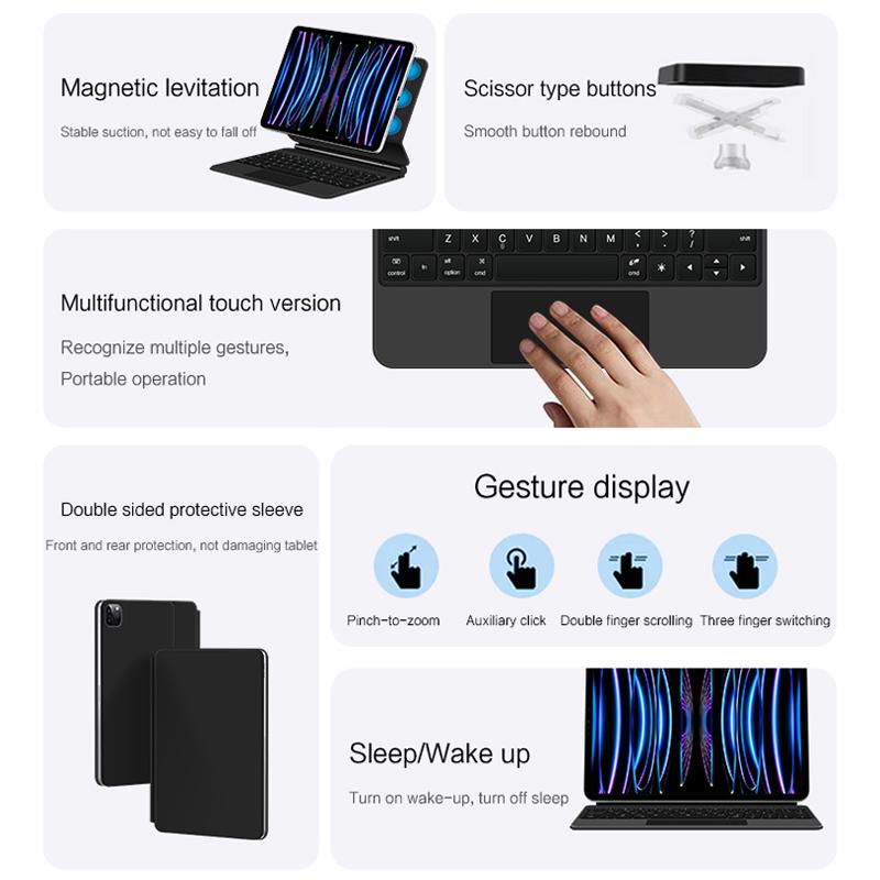 Backlit Touchpad Magic Keyboard For iPad Pro 11 1st 2nd 3rd 4th Gen Air 4 5 10.9 Magnetic Smart Case Wireless Keyboard