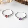 Light Luxury Style Amethyst Zirconia Women'S Ring Simple Fashion Gem Temperament Jewelry Gift