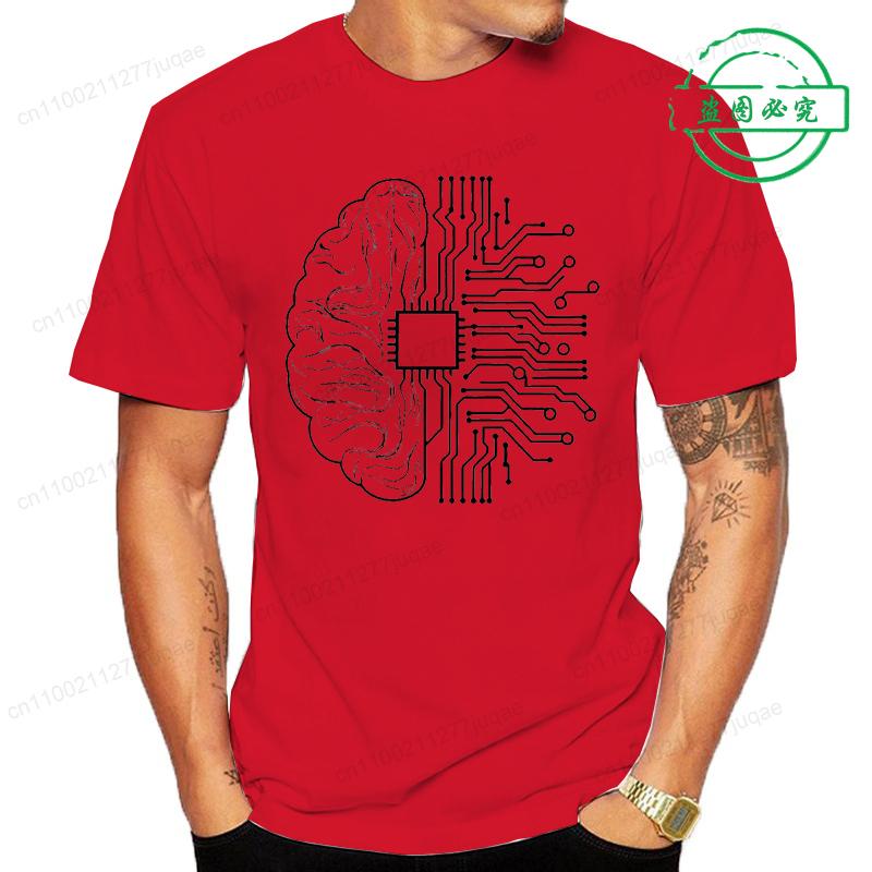 New Trend Men's Brain Technology Tee T-shirts Casual and Breathable Men's Clothing Cpu Computer T-Shirts Short Sleeve Tops Tees