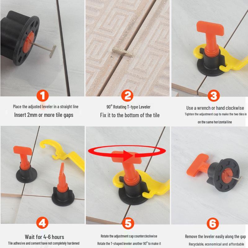 Tile Leveling Needle Rotation Stick with Positioning Clips