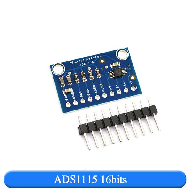 1pcs 4 Channel Analog To Digital Converter ADS1115 ADS1015 Module 16Bit 12Bit I2C PGA 2.0V~5.5V Compatible Arduino RPi