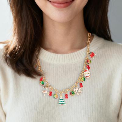 Christmas Necklace Trendy Costume Xmas Gift for Holiday Season Birthday Carnival