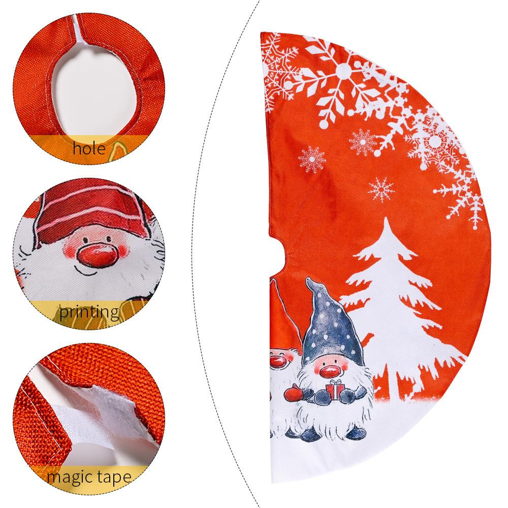 Vibrant Forest Santa Snowflake Christmas Tree Skirt For Festive Holiday Decor