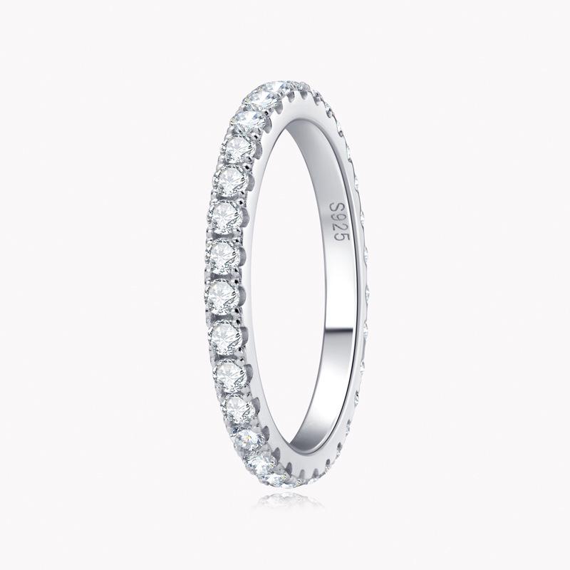 Sterling Silver Gypsophila Moissanite High-End Versatile Ring