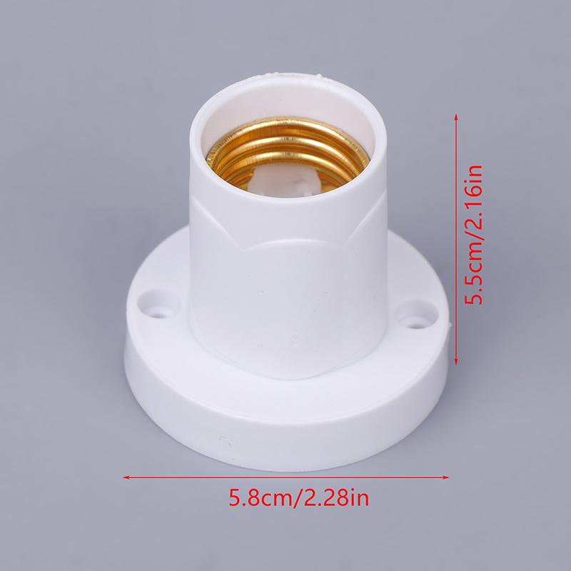 1pcs Rotatable Straight Oblique E27 Lamp Holder 10A Flat Screw Led Lighting Bulb Head Base 230V White