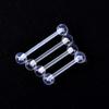 10Pcs Acrylic Clear Soft Bar Tongue Ring Helix Piercing Sexy Body Jewelry