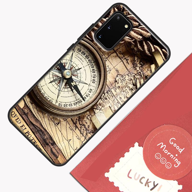 World Map Compass Nautical Phone Case For Samsung Galaxy S26 S25 Ultra S20 S21 S22 S23 S24 S10 Plus S25 FE Cover Shell
