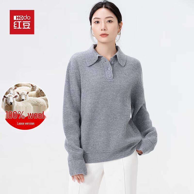 

Hodo Women s 100% Pure Wool Thick Turn-Down Collar Pullover Sweater One Size