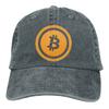 Adjustable Solid Color Baseball Cap Bitcoin B On Flat Coin Icon Washed Cotton Dogecoin Funny Bitcoin Sports Women Hat