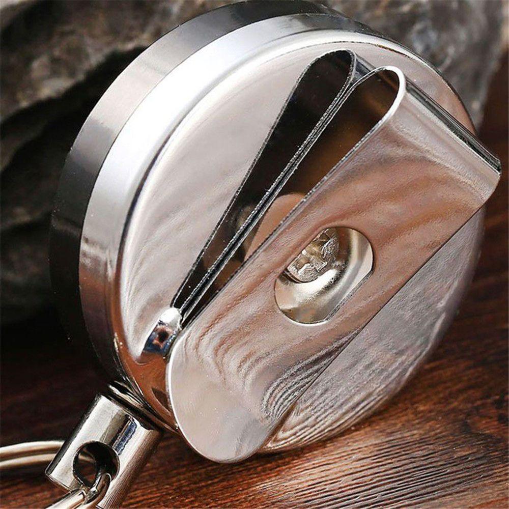 Recoil Badge Reel Anti Lost Retractable Alarm Key Ring Key Chain High Resilience Steel Wire Rope