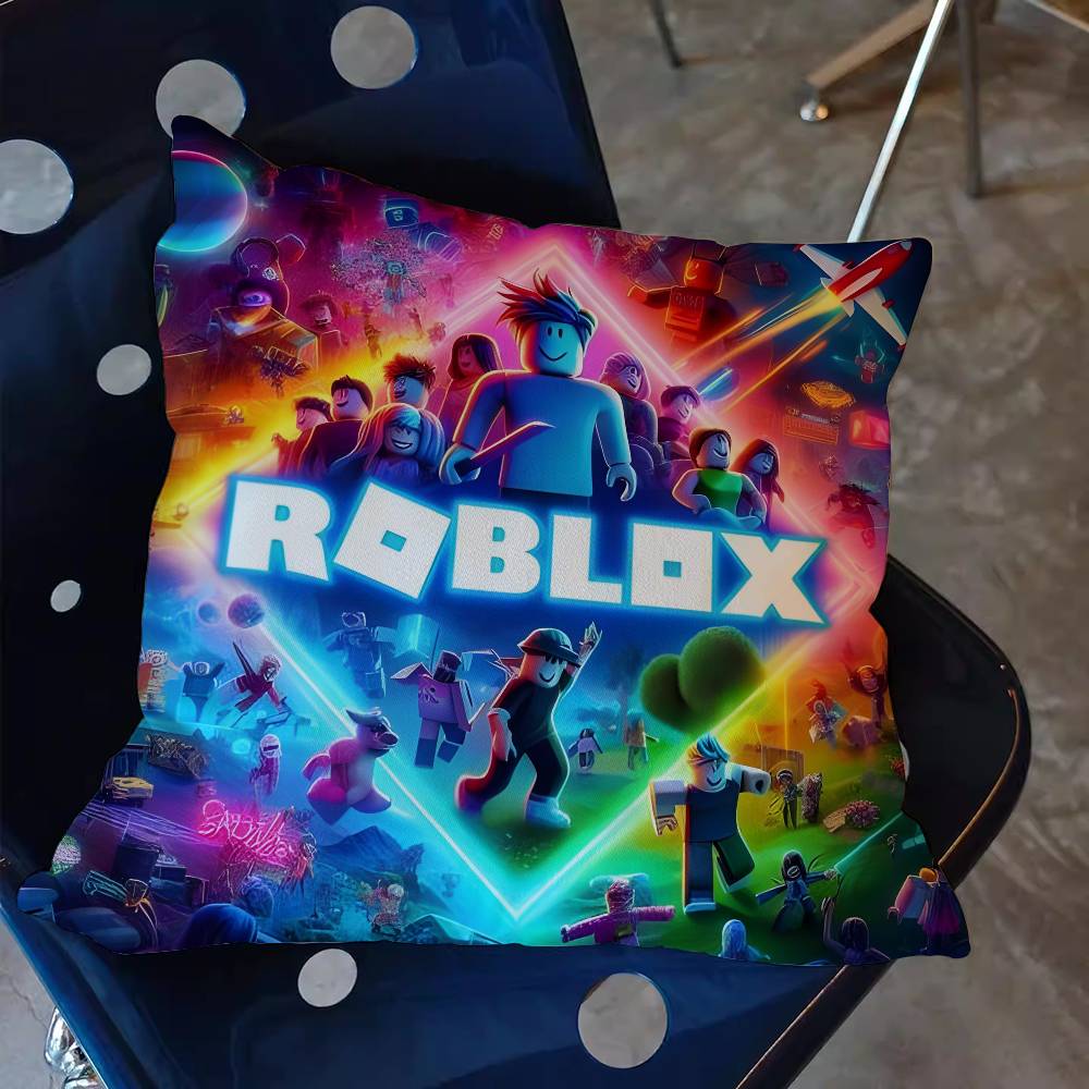 Hot Game R-Robloxs-X Cool Pillow Covers Cartoon Sofa Decorative Home Double-sided Printing Short Plush Cute Cushion Cover