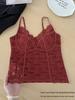 Herbst/Winter Französische Spitze Mit Stäbchen Verstärkte Rückseite Camisole - Warmes, Sexy Girly Basisschicht Top