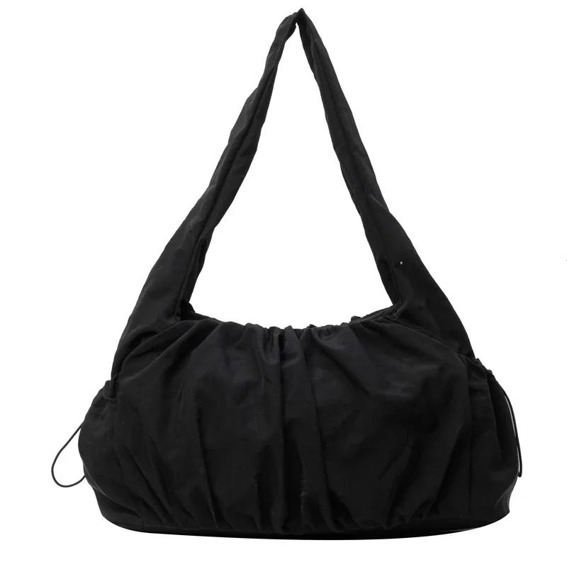 Casual  Shoulder Bag for Women with Zipper Soft Interior Compartment Monochromatic Stitching Line High Quality