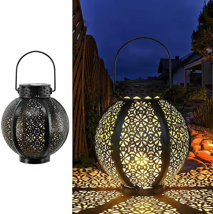 Solar Powered LED Outdoor Lights Aluminum Hanging Lamps with Handle for Garden Table Patio Path Waterproof IP65 Decorative