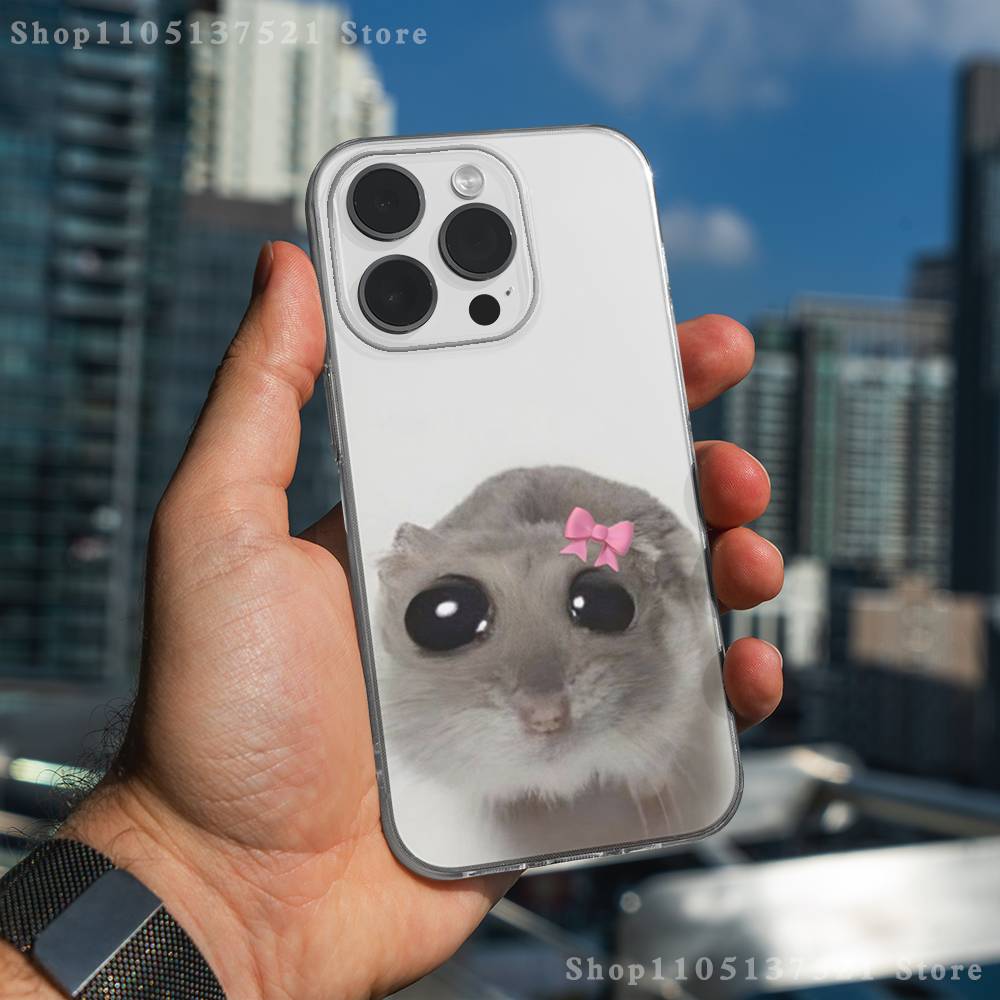 Cute Animal Hamster Phone Case For iPhone 17,16,15,14,13,12,11 Pro,Max,Plus,X,XS,XR,SE4,E Mini Transparent Soft Cover