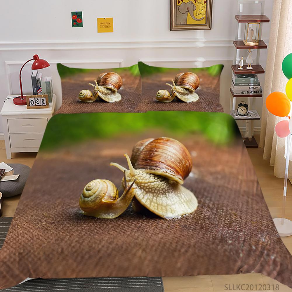 Bedding Cover Suit 2/3 Pcs Snail Home Bedclothes Unique Design Insects Quilt Covers with Pillowcase Bed Sets
