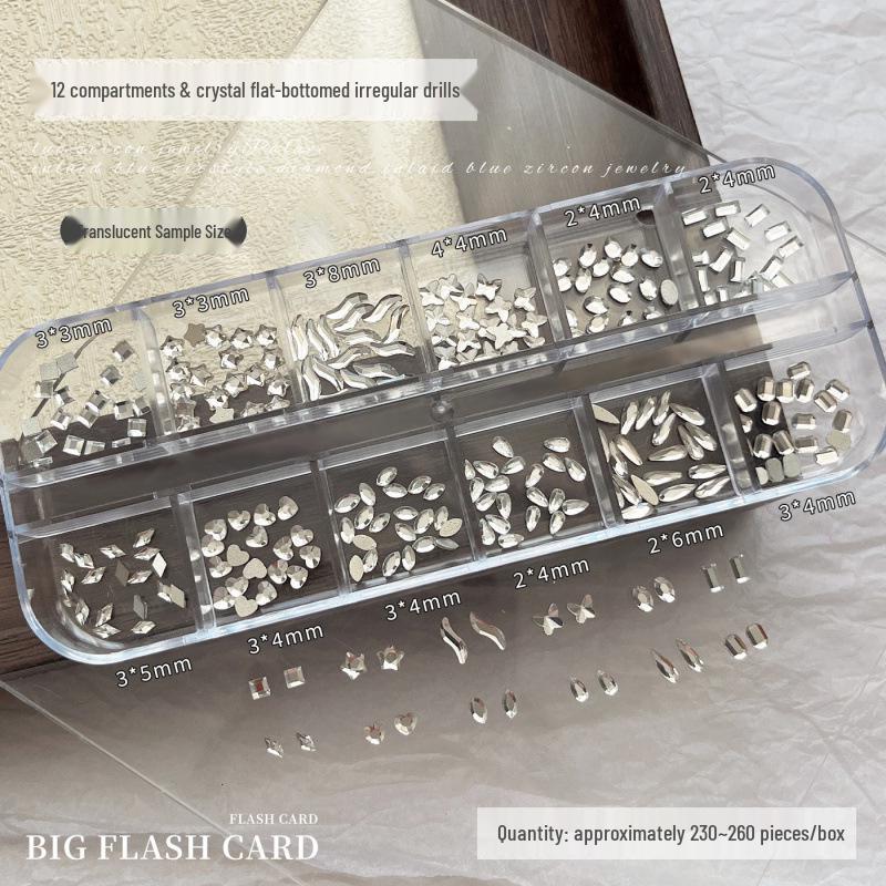 

Colorful Champagne Pink Crystal Flat-Bottom Irregular Diamond Nail Art Rhinestones