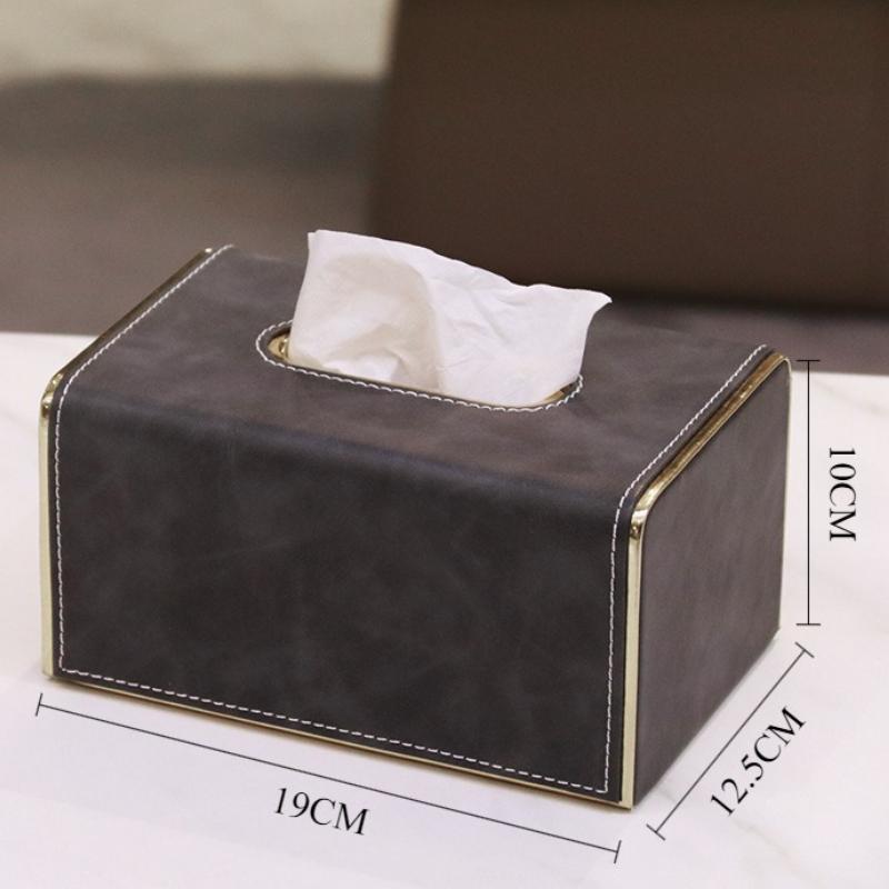 Luxury Tissue Box Leather Creativity Elegant Napkin Box Rectangular Aesthetic Art Tissue Boxes Home Office Napkin Organizer