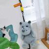 Fluffy Rhino Plush Toy Wrist Pad Rhino Plush Doll Backpack Pendant Rhino Doll Pendant  Kids Gifts