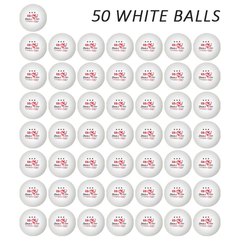 DOUBLE FISH Table Tennis Balls 3 Star V40+ Ping Pong Balls ABS Plastic Wholesale 50 Pack