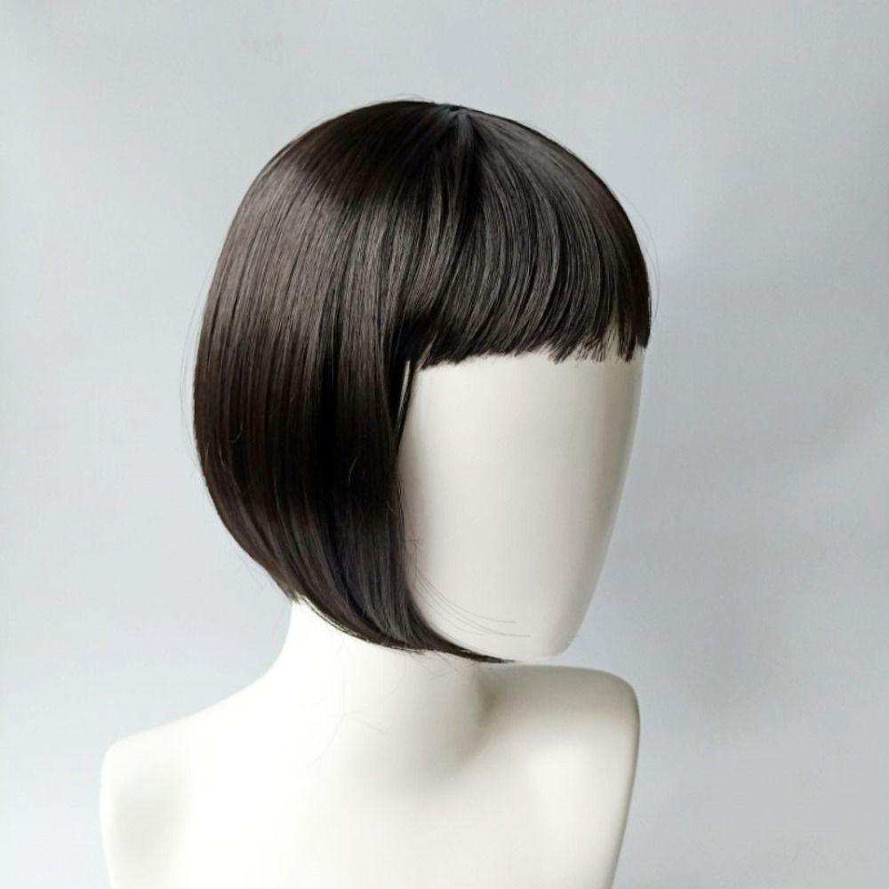 

Invisible Heat Resistant Fiber Baby Hair Wig Children Straight Bob Wigs Synthetic Short Wigs чёрный/естественный