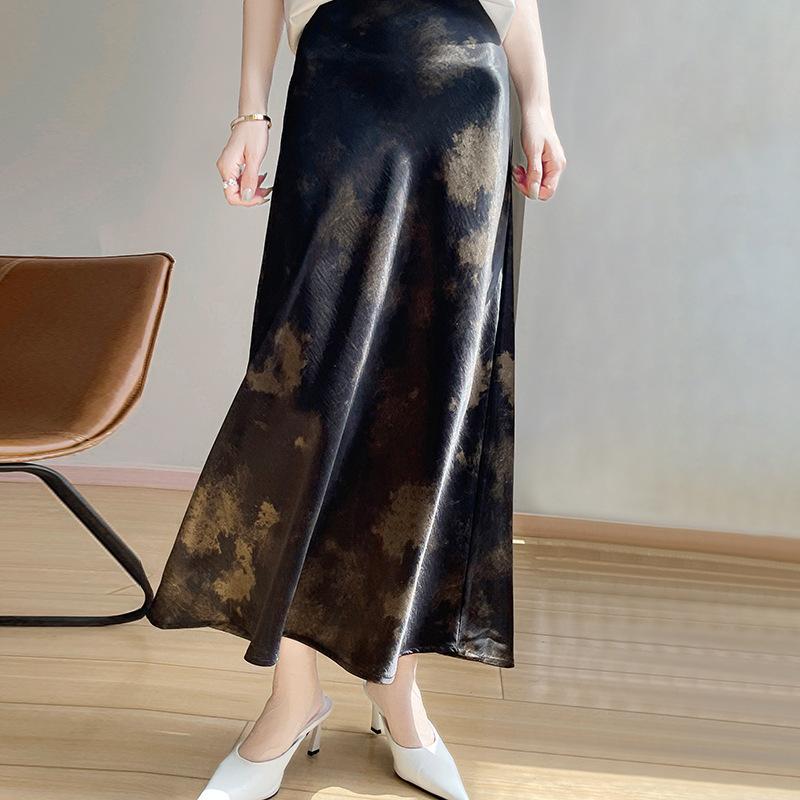 

Summer s New High-end and Exquisite Half-length Skirt, A Mid-length Elegant and Lightweight Fishtail Skirt That Wraps The Hips XXL чорний