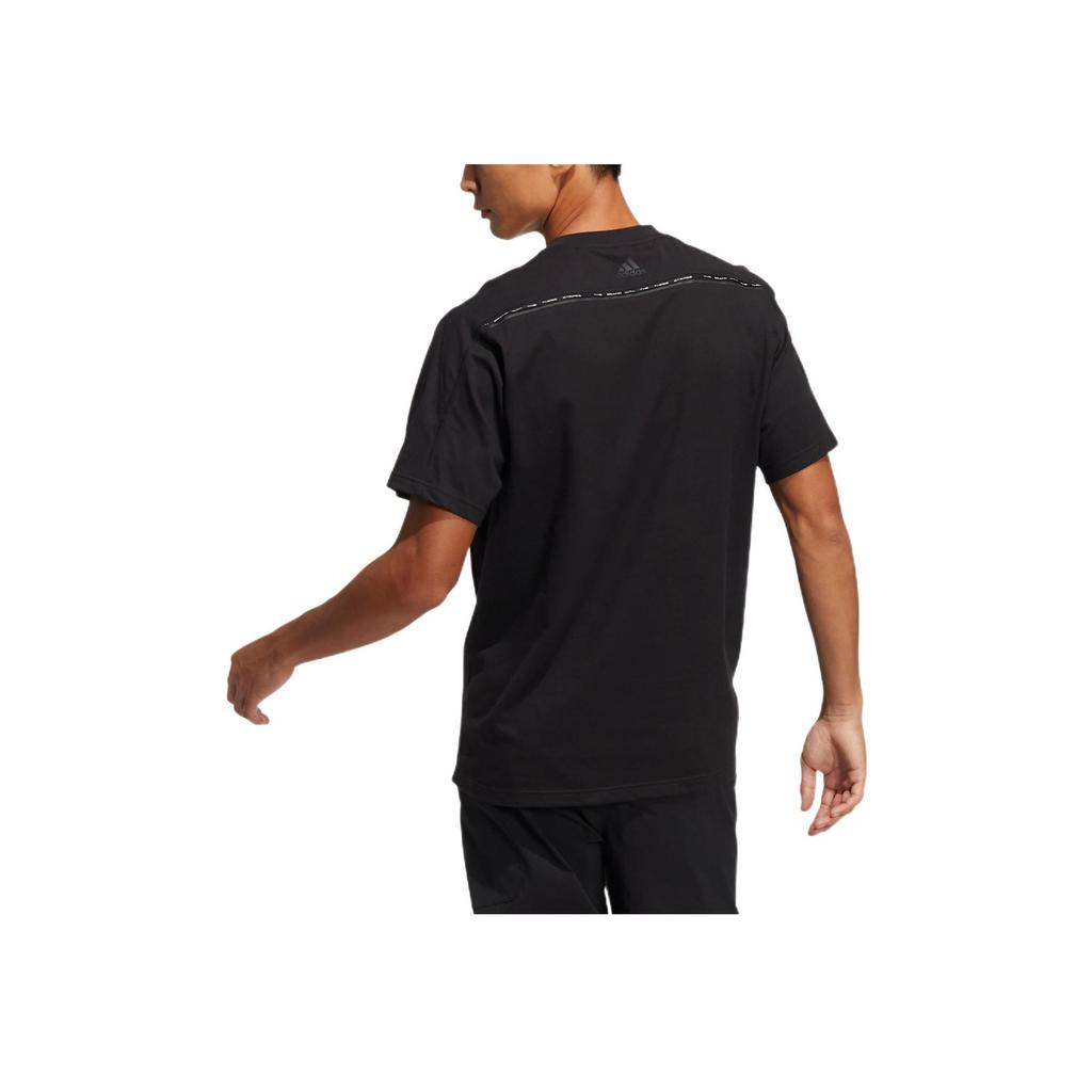 Adidas Pure Color Sport Short Sleeve T-Shirt Men Tops Black HE9945
