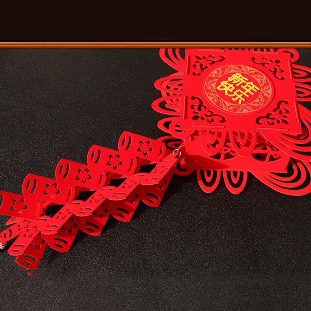 DIY Felt Red Lantern 3D FU Character Lantern Decorative Spring Festival Lantern  New Year
