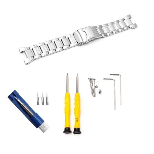 [Faygtni] CASIO G-STEEL Compatible Watch Band for GST-S300G / GST-S300 / GST-W300G / GST-W300, Stainless Steel Shockproof Metal Strap, Breathable, Eas