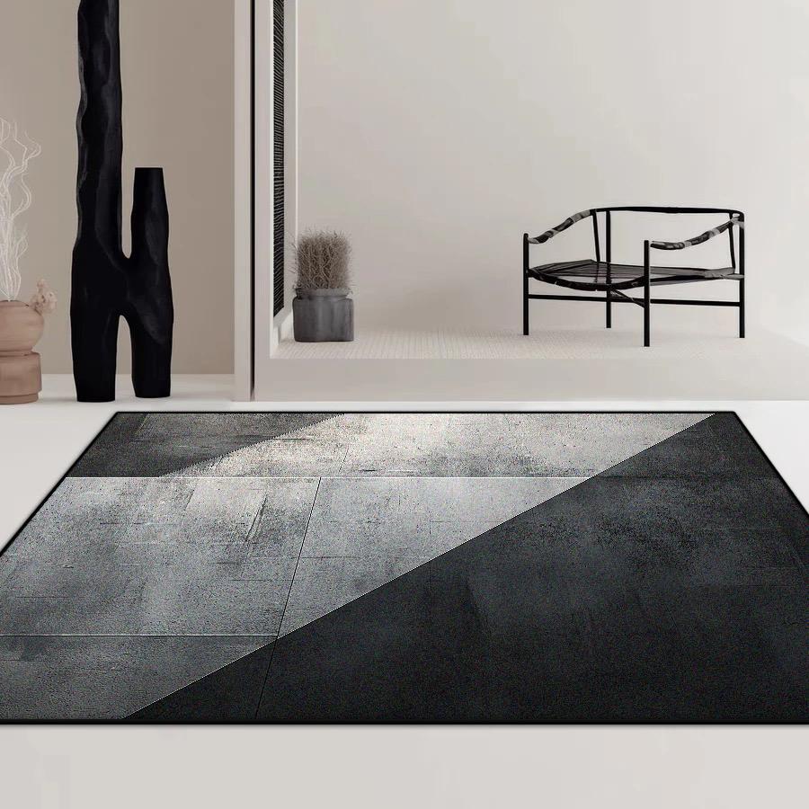 Modern Geometric Living Room Carpet Minimalism Decoration Lounge Coffee Tables Easy Clean Floor Mat Bedroom Non-slip Soft Rug