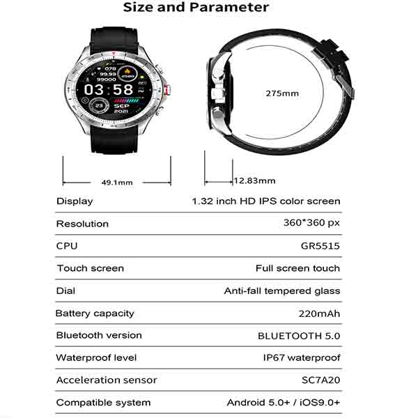 NORTH EDGE NL10 Bluetooth5.0 Men And Women Smart Watch Heart Rate Sleep Monitor IP67 Waterproof Smart Watches Fitness Tracker