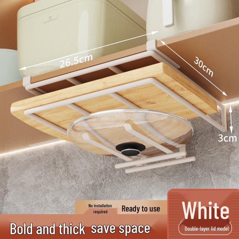 Storage Wallmounted Cutting Board Kitchen And Pot Lid Rack