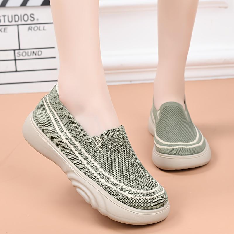 Women's Slip-On Loafers, New Spring Fashionable Versatile Breathable Casual Flat Shoes, Soft Sole Comfortable Slip-On Mom Shoes, Women Shoes