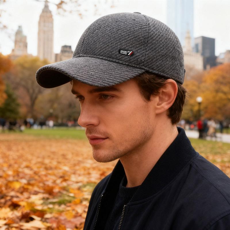 Hat Men's Winter Warm Cap Middle-Aged and Elderly Winter Outdoor Ear Protection Baseball Cap Dad Cap