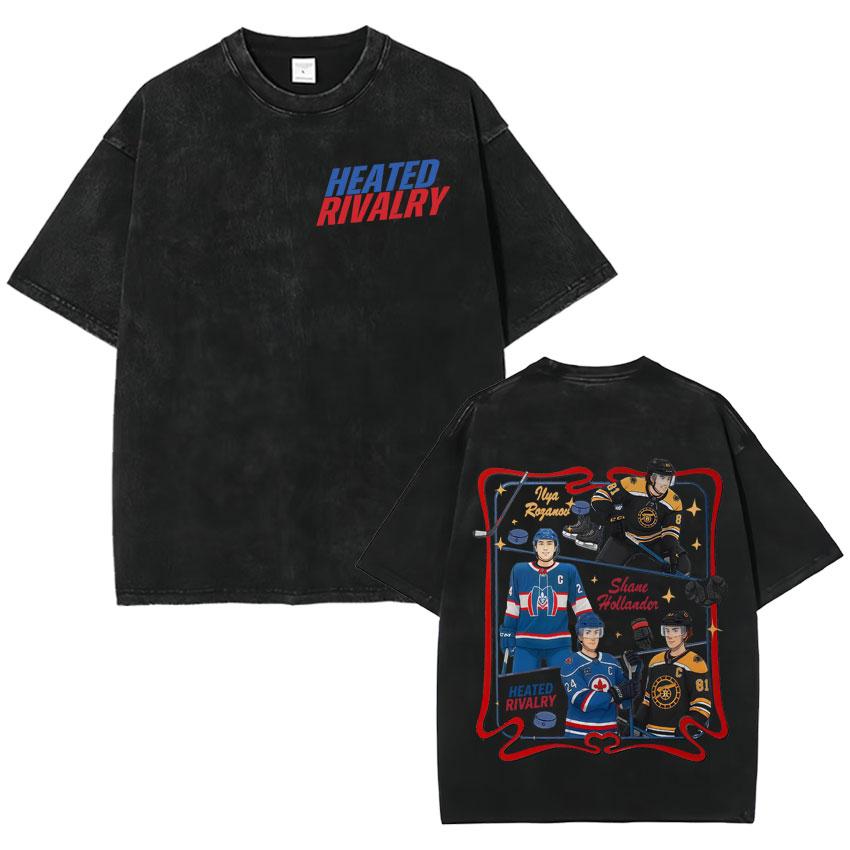 2026 Heated Rivalry Ilya Rozanov 81 Trendy Graphics T Shirt Vintage Washed Mens Oversized Cotton Crewneck Cozy Tshirt Teenagers