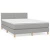 3140537 vidaXL Lit à sommier tapissier avec matelas Gris clair 140x200cm Tissu