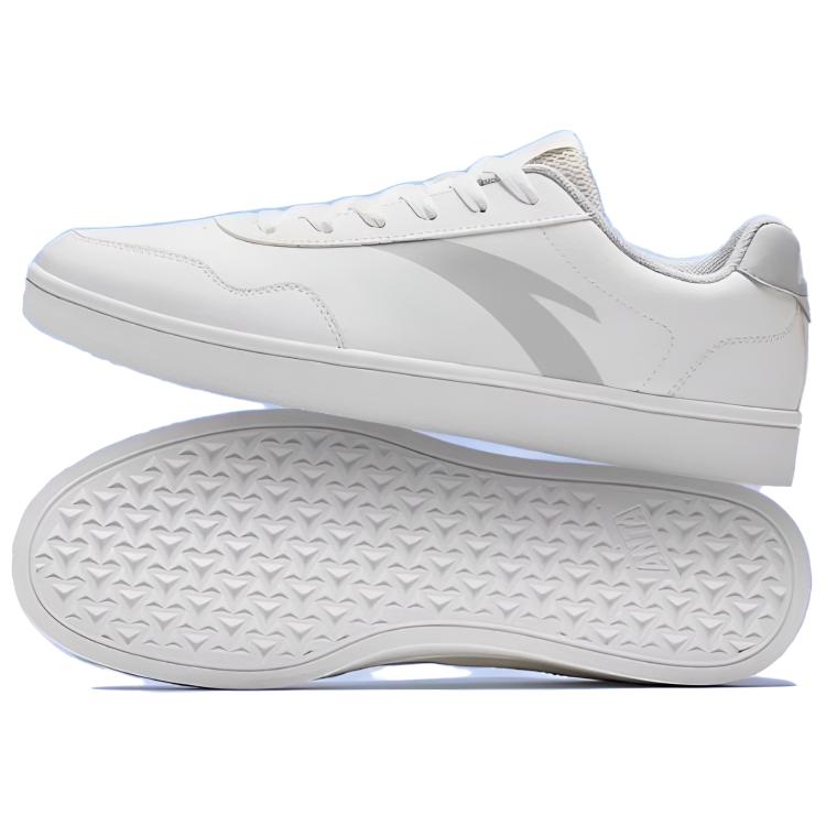 Anta Fashion Casual Comfortable Versatile Shock Absorbing Lightweight Non-Slip Low-Top Skate Shoes Men Sneakers Ivory-White Cloud-Gray 912538041-2